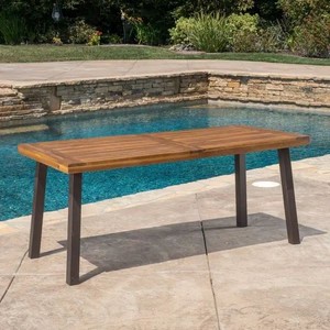 lot 1931 image: Bavaro Acacia Wood Outdoor Rectangular Dinning Table Retail $418.99