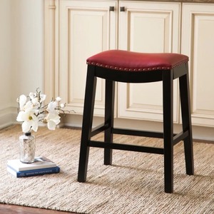 lot 1938 image: Copper Grove Divjake 26-in. Bonded Leather Saddle Counter Stool - Red Retail $131.49