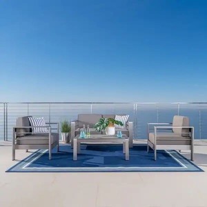 lot 1939 image: Cape Coral Outdoor Aluminum Coffee Table by Christopher Knight Home Retail $449.99