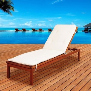 lot 1950 image: Amazonia Washburn Outdoor Chaise Lounger Chair with White Cushions Patio Furniture -Retail $413.99