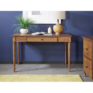 lot 1954 image: OSP Designs - Bandon Rectangular Traditional Wood 1-Drawer Table - Ginger Brown