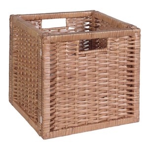 lot 1956 image: Niche Cubo Full-Size Foldable Wicker Storage Basket- Natural -Retail $81.98