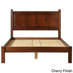 lot 1982 image: PARTIAL BOX 1 of 2 Grain Wood Furniture Shaker Full Panel Platform Bed Cherry Retail $445.99