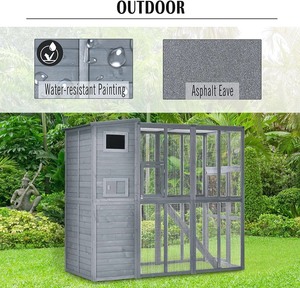 lot 1986 image: PARTIAL SCREEN PARTS goes with PawHut Large Wooden Outdoor Cat House Gray Retail $576.99