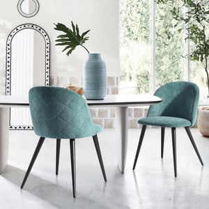 lot 1901 image: Furniture R Zomba Green Velvet Dining Chairs &nbsp-Retail $164.99