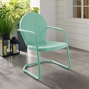 lot 1911 image: Crosley Griffith Metal Chair Aqua Retail $91.99