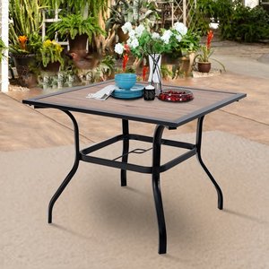 lot 1926 image: MF Studio Patio Dinning Table 37 x 37 Outdoor Umbrella Bistro Set Garden Furniture Table, 1.7 Umbrella Hole, Steel Frame -Retail $139.99