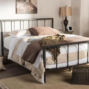 lot 1985 image: Baxton Studio Amy Vintage Industrial Black Metal Queen Platform Bed -Retail $324.57