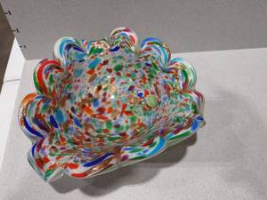 lot 1006 image: Balbop Venetian glass vintage mid century modern multi colored dish