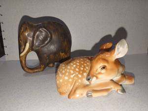 lot 1088 image: Elephant and made in USSR doe decor