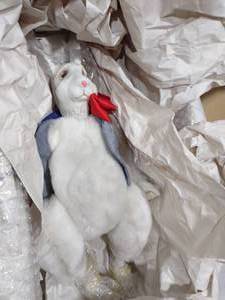 lot 1131 image: Royal Heirloom Collection porcelain white rabbit doll with box