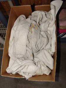 lot 1167 image: Box of old towels possible rags