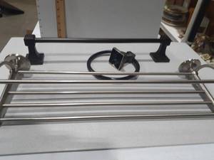 lot 2013 image: 3 Different towel racks. All mount to wall