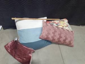 lot 2024 image: 3 Throw pillows and a pillow case