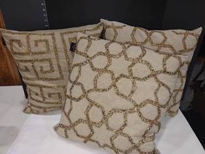 lot 4009 image: Tahari beaded down filled accent pillows approximately 20 x 20 in