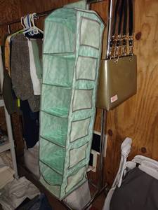 lot 4012 image: Chevron print fabric closet organizer