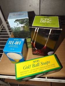 lot 3027 image: Avon decanters golf