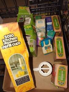 lot 3101 image: Avon soaps and solo dispenser and cups