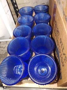 lot 3102 image: Avon Fostoria Washington cobalt goblets lot of 10