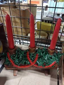 lot 3116 image: Avon yule log candle holder