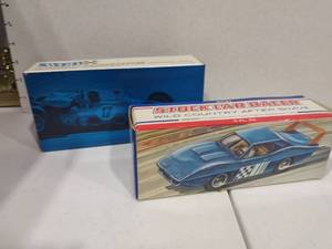 lot 3133 image: Avon glass vehicle cologne decanters with box