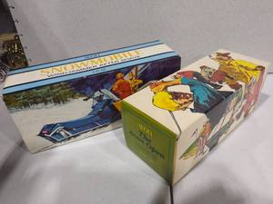 lot 3140 image: Avon glass vehicle cologne decanters with box