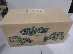 lot 3142 image: Avon glass vehicle cologne decanters with box