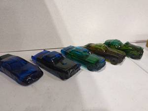 lot 3156 image: Avon glass vehicle cologne decanters