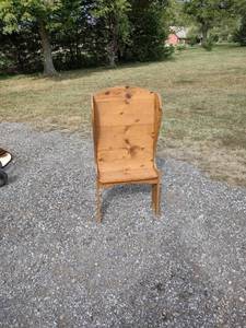 lot 834 image: high back childs bench 24 in wide 10 in deep 48 inches tall