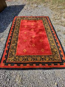 lot 835 image: nice 95 inch by 61 inch rug will need clean