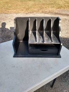 lot 875 image: desktop letter holder needs cleaned 17 in wide 10 in deep 11 in tall