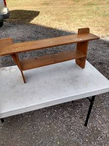 lot 882 image: wood shelf 34 in wide 7 in deep 14 in tall