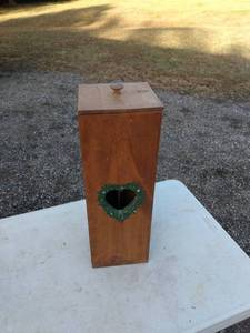 lot 888 image: wood paper towel or toilet paper holder dispenser 7 in wide 7 in deep 21 inches tall