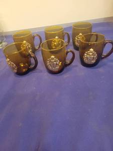 lot 3426 image: 6 glass coffee mugs