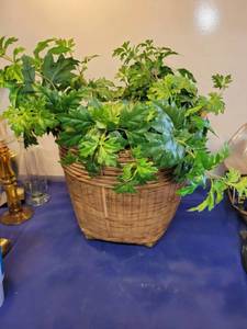 lot 3470 image: Basket with artificial plant