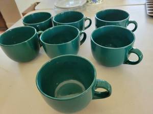 lot 3472 image: 7 large green coffee cups