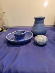 lot 3531 image: vase and bowl Made out of clay