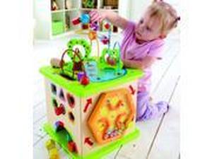 lot 2925 image: Hape Country Critters Wooden Childrens Toddler Play Cube Activity Block Toy