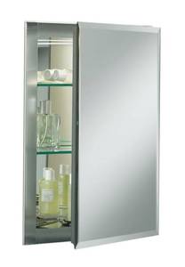 lot 2935 image: Kohler Aluminum Single Door Medicine Cabinet