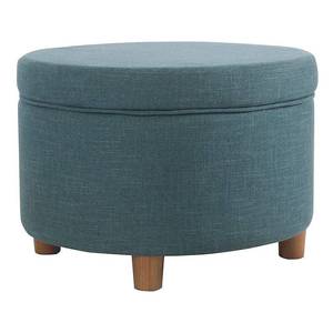 lot 2965 image: HomePop Round Storage Ottoman