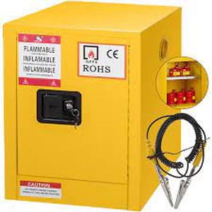 lot 2902 image: Galvanized Steel 1 Door Manual Flammables Mini Safety Storage Cabinet