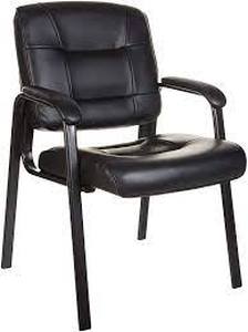 lot 2905 image: Classic Faux Leather Office Desk Guest Chair