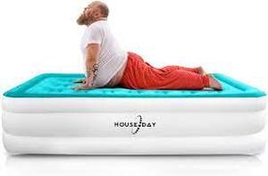 lot 2926 image: HOUSE DAY Air Mattress w Built Raised Electric Airbed