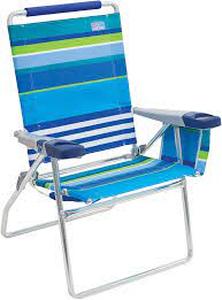 lot 2937 image: Rio Beach Extended Height 4 Position Folding Beach Chair