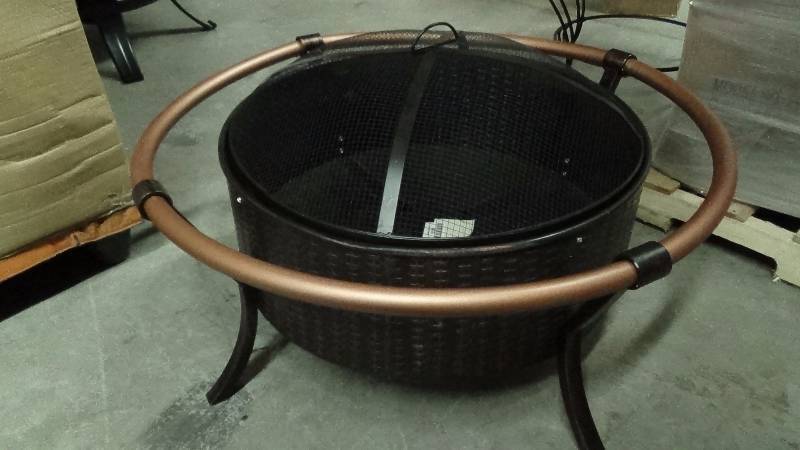 lot 4076 image: Fire Sense Copper Rail Fire Pit