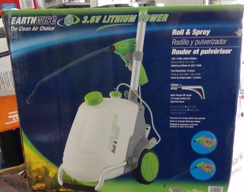 lot 4145 image: Earthwise LRS70036 3.6 Volt Lithium Ion Roll and Spray Sprayer