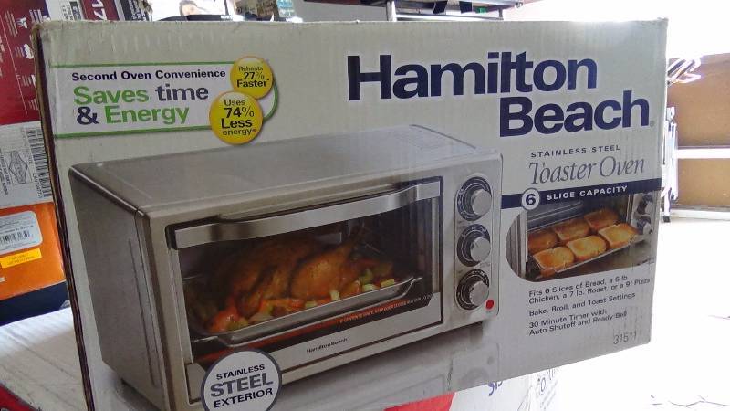 lot 4036 image: Hamilton Beach 31511 Stainless Steel 6-Slice Toaster Oven