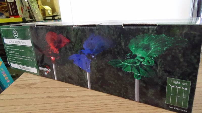 lot 4015 image: Westinghouse Butterfly Solar Lights, Set of 3,