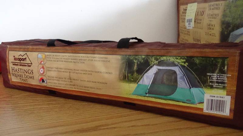 lot 4049 image: Texsport 3 Person Hasing Square Dome Family Camping Backpacking Tent