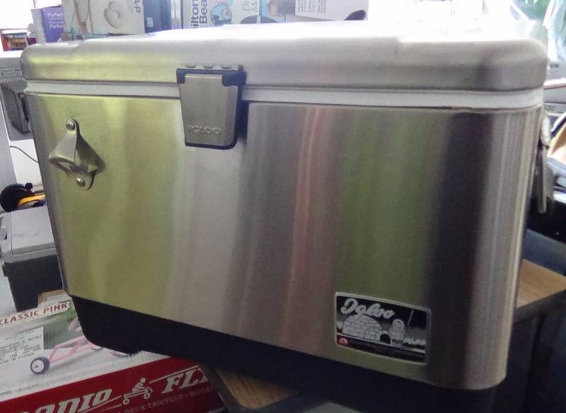 lot 4041 image: Igloo Stainless Steel 54-Quart Cooler